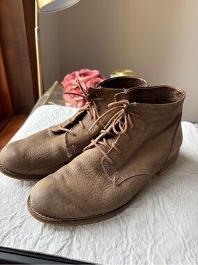 Women’s Size 39 Joseph Seibel Brown Leather Lace-Up Chukka Boots